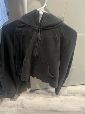 Lululemon Black Cropped Half-Zip Hoodie